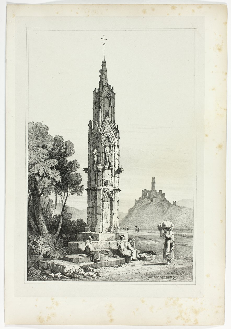 Near Godesberg, from Facsimiles of Sketches made in Flanders and Germany by Samuel Prout