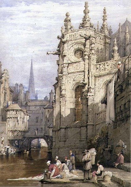 Scene with Washerwomen by Samuel Prout