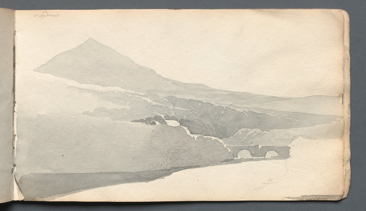 Sketchbook: "Mountainous Landscape with Bridge" by Samuel Prout