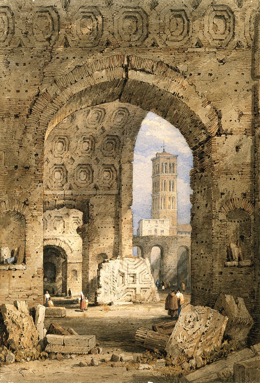 Temple of Peace, Roman Forum by Samuel Prout