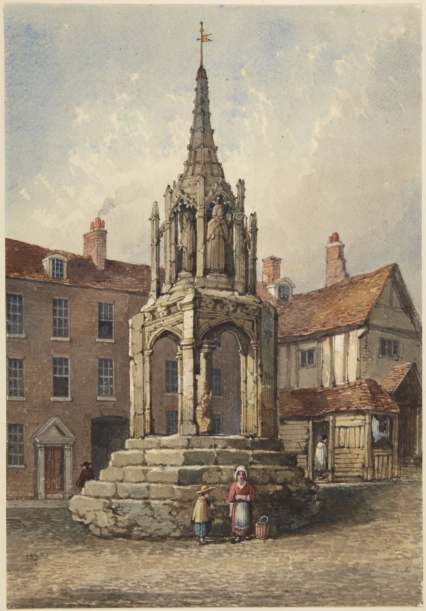 The Cross at Leighton, Bedfordshire by Samuel Prout