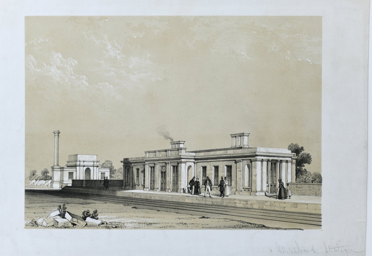 Masborough Station c1840 by Samuel Russell