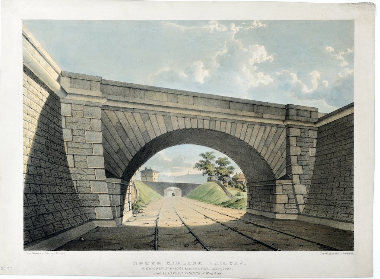 North Midland Railway. View of New Street Bridge etc in Belper, Looking South by Samuel Russell