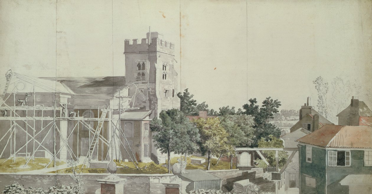 Twickenham Church under Scaffolding by Samuel Scott