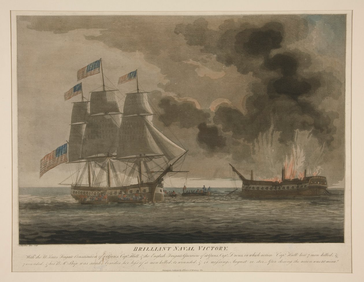 Brilliant Naval Victory, Constitution and Guerrière by Samuel Seymour