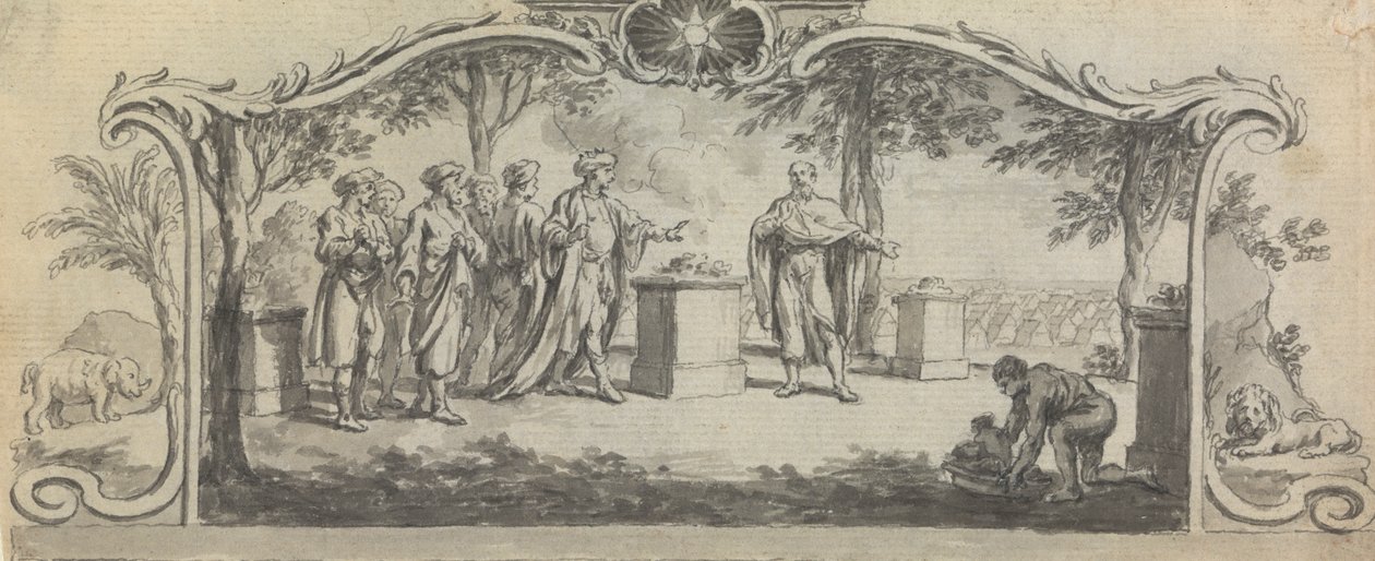 Design for a Book Illustration: A Sacrifice before a Battle by Samuel Wale