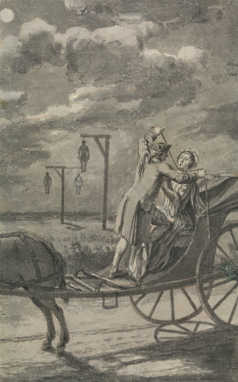 Murder in the Carriage (Probably a Design for The Tyburn Chronicle) by Samuel Wale