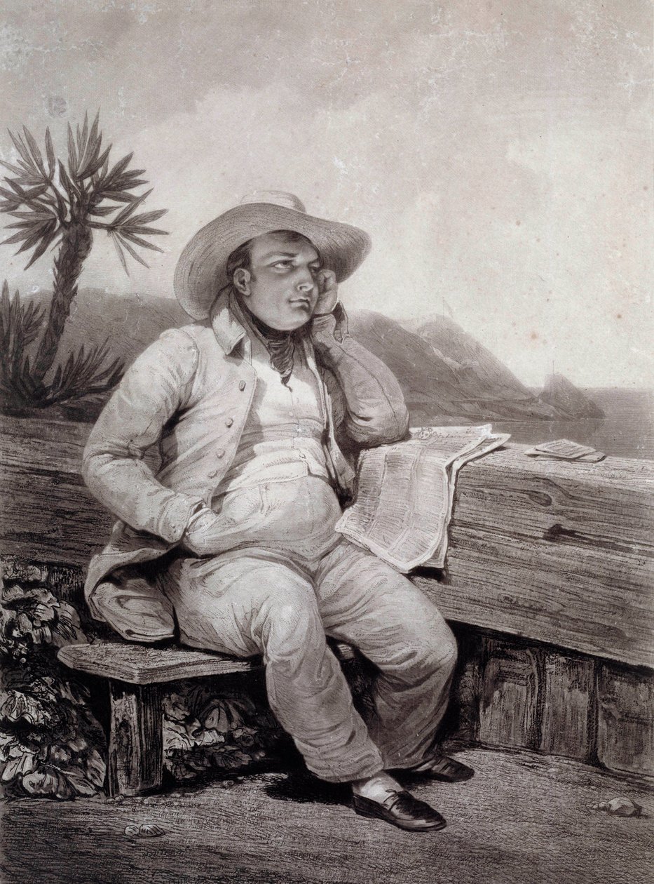 Portrait of Napoleon I at Saint Helena by Samuel William I Reynolds
