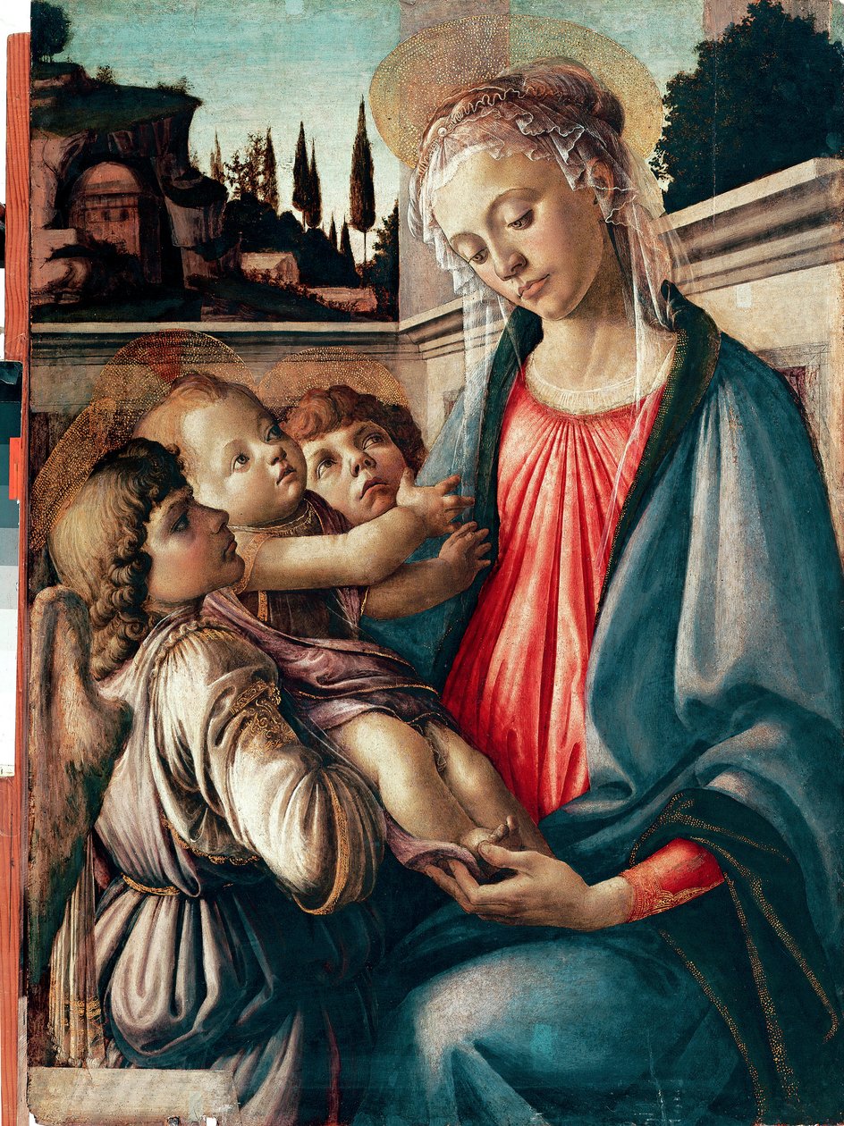Madonna and Child with Two Angels by Sandro Botticelli