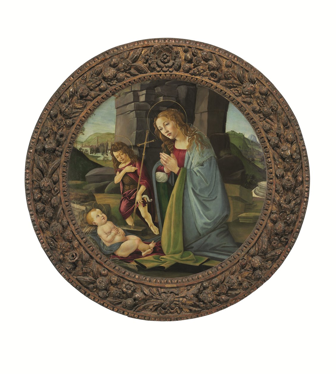 The Madonna Adoring the Christ Child with the Young Saint John the Baptist by Sandro (and workshop) Botticelli