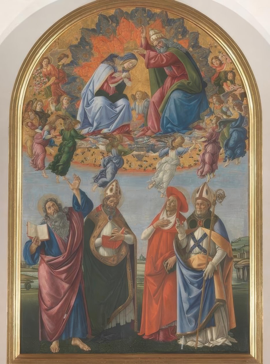 Coronation of Mary with Four Saints by Sandro Botticelli