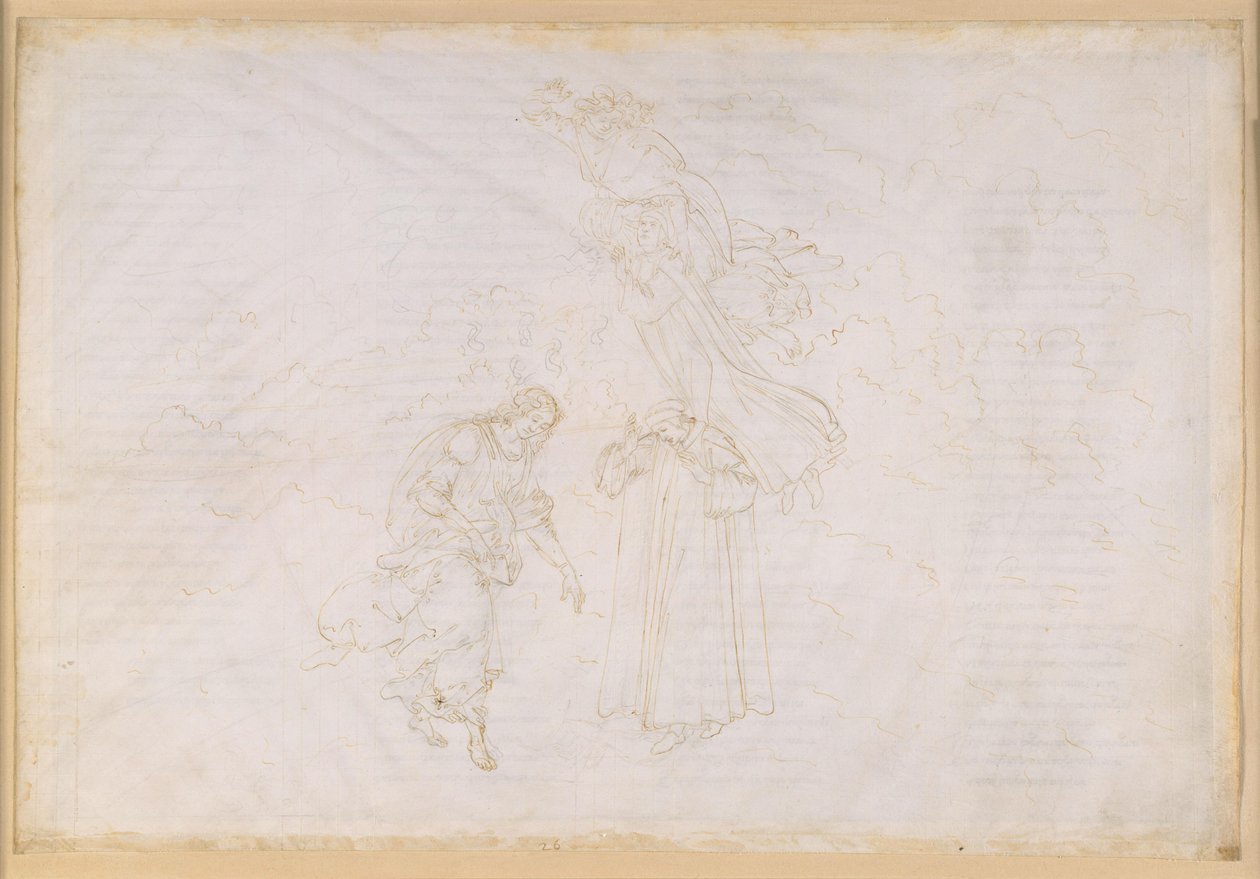 The Divine Comedy, Paradiso XXVII. Eighth Sphere (Fixed Stars): Peter Delivers a Sermon Against the Corrupt Papacy; Ascent to the Crystal Heaven, the Primum Mobile by Sandro Botticelli