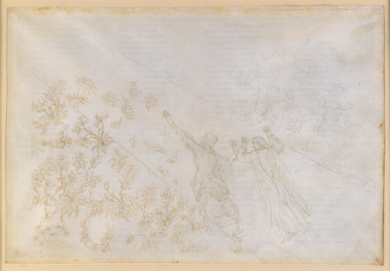 The Divine Comedy, Paradiso XXX. The Path to the Empyrean: Dante and Beatrice in the Stream of Light by Sandro Botticelli