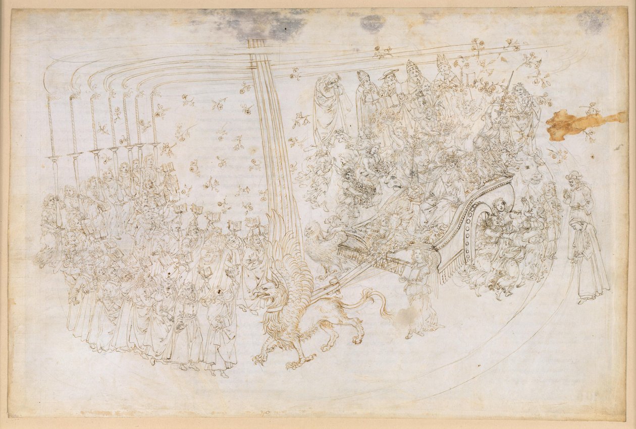 The Divine Comedy, Purgatorio XXX. The Earthly Paradise: Beatrice in the Triumphal Chariot by Sandro Botticelli