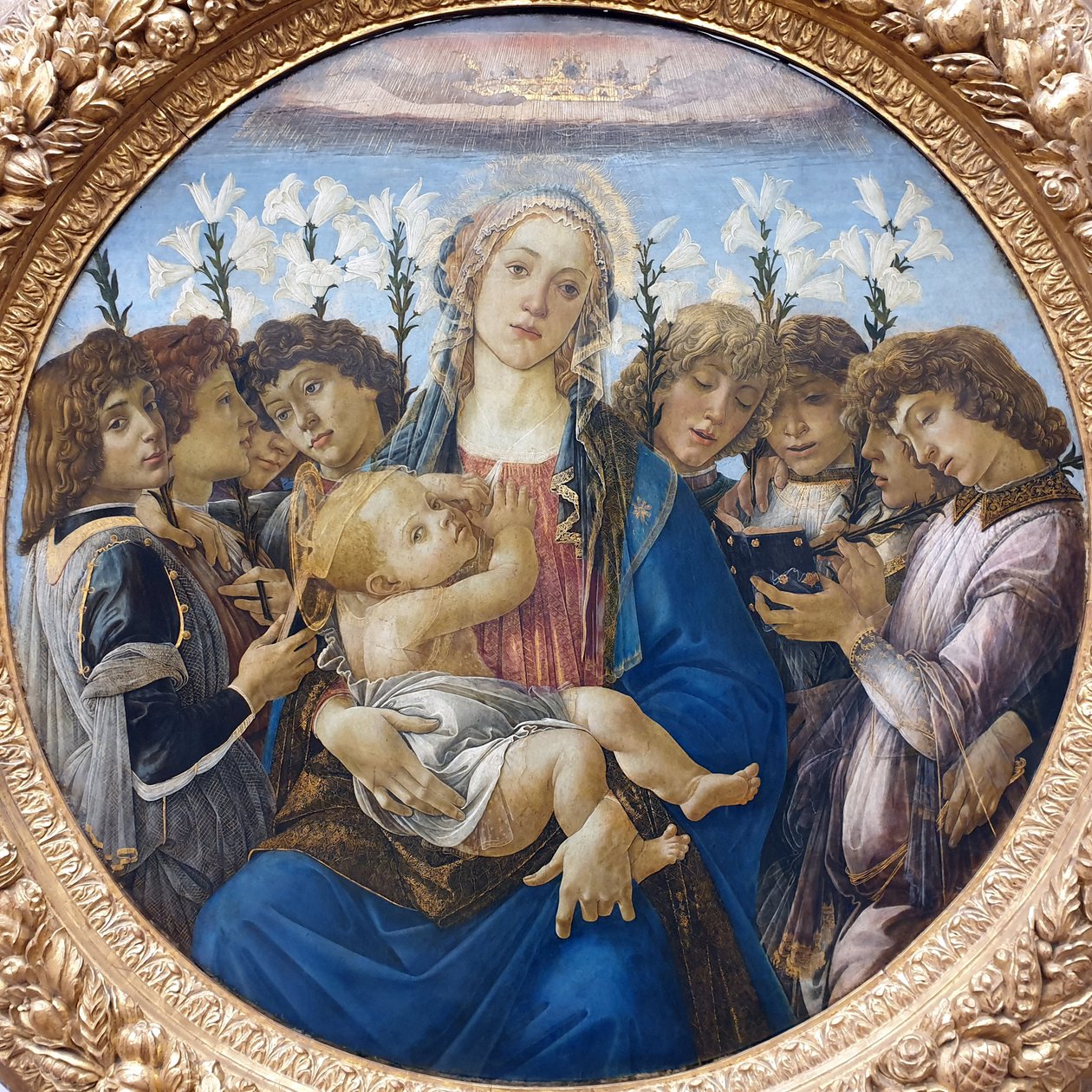 Mary with the Child and Singing Angels by Sandro Botticelli