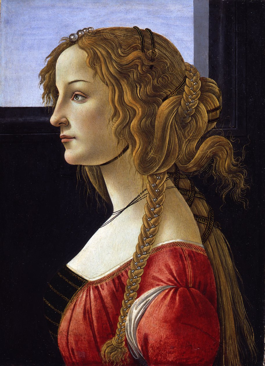 Profile Portrait of a Young Woman Simonetta Vespucci, ca 1476 by Sandro Botticelli