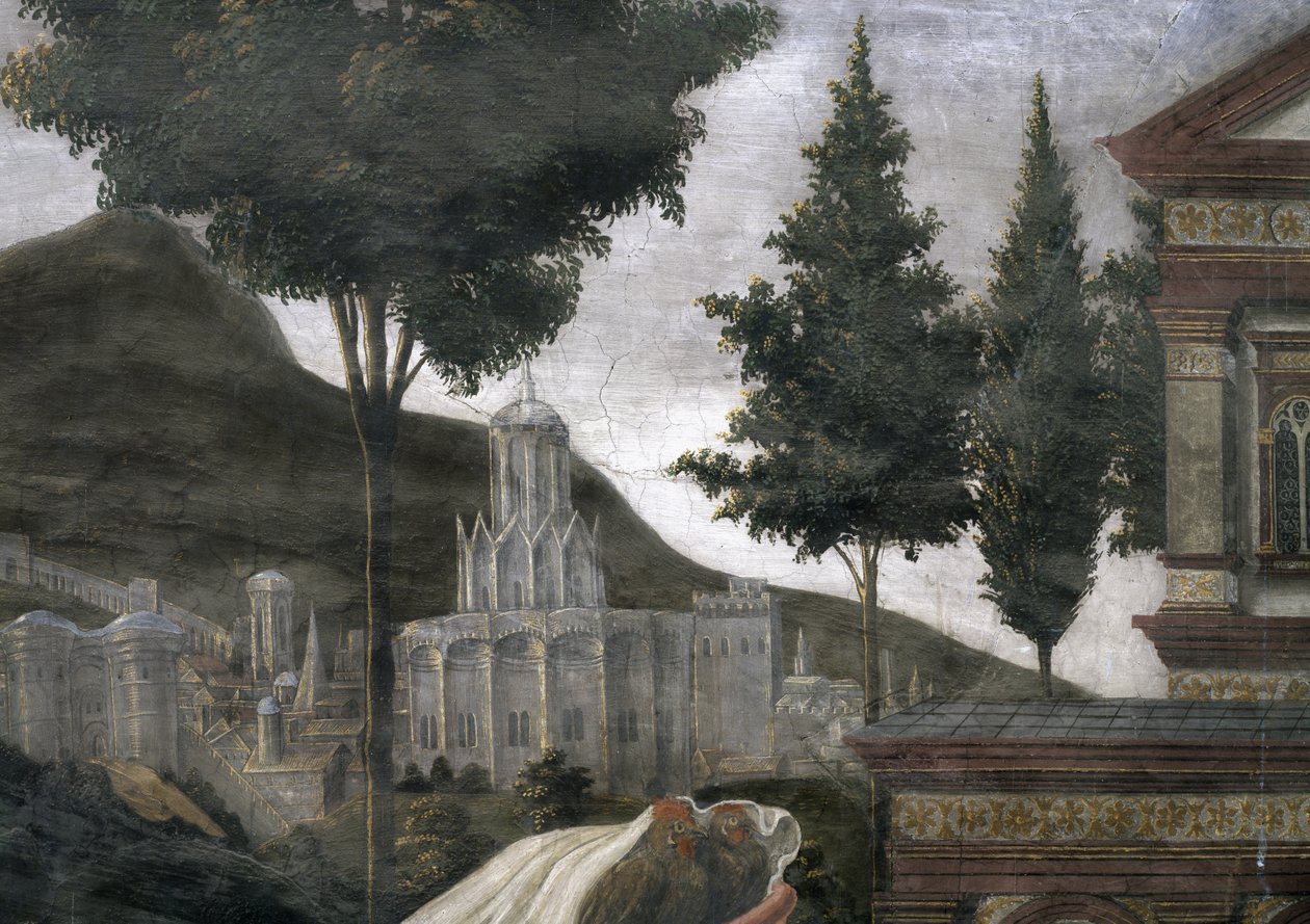 The Purification of the Leper and the Temptation of Christ (detail of an imaginary city in a landscape) by Sandro Botticelli