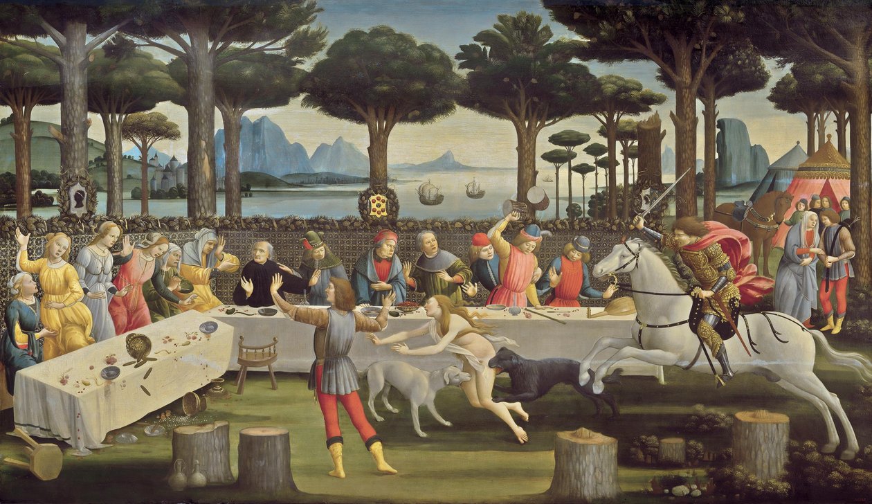 The Story of Nastagio degli Onesti, Panel 3 by Sandro Botticelli
