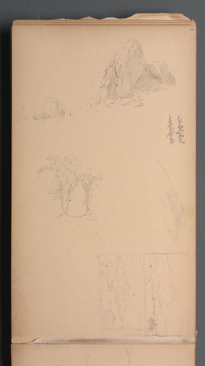 Sketchbook, Page 09: Mountains and Rocks by Sanford Robinson Gifford