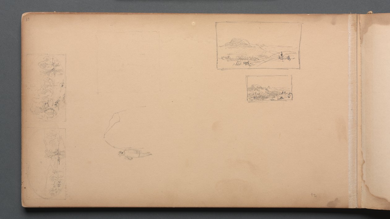 Sketchbook, page 37: Maine Landscape Vignettes by Sanford Robinson Gifford