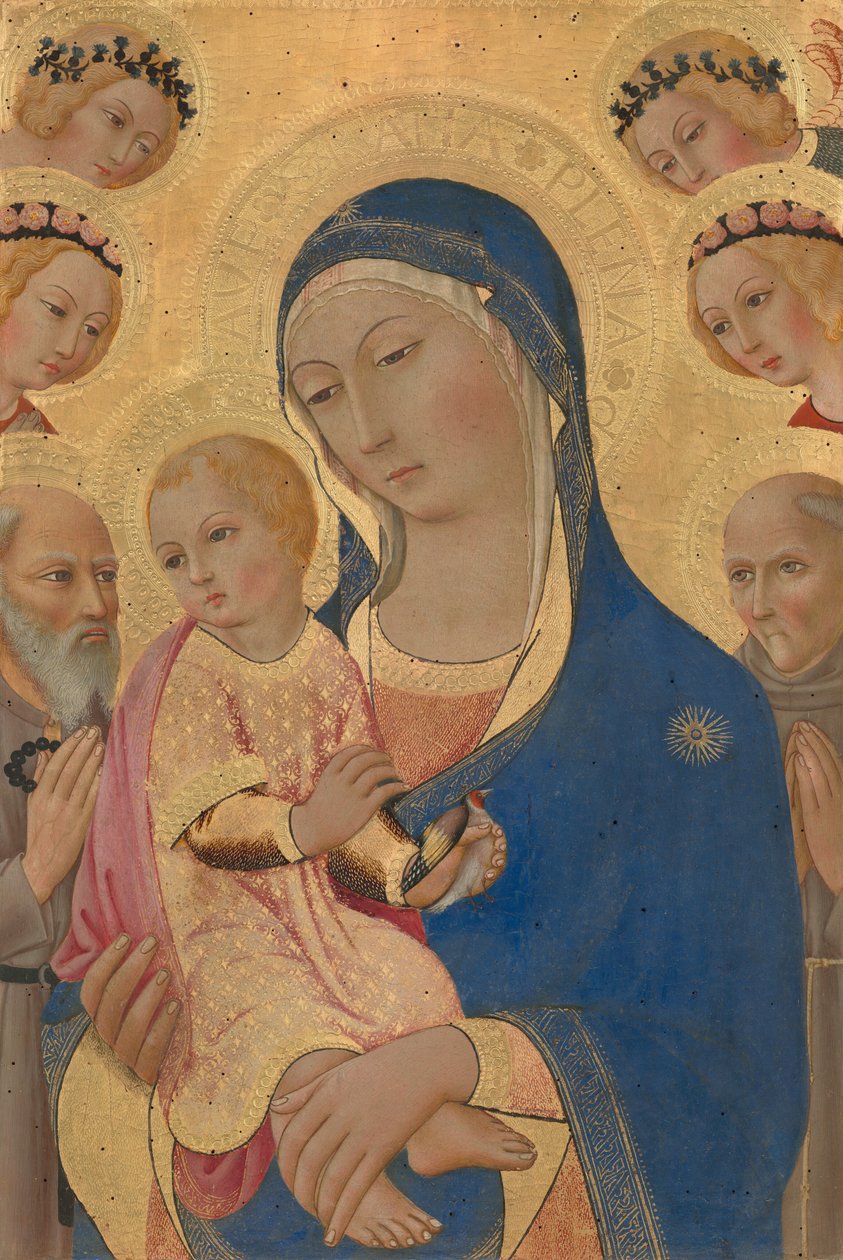 Madonna and Child with Saint Jerome, Saint Bernardino, and Angels, c.1460-1470 by Sano di also Ansano di Pietro di Mencio Pietro