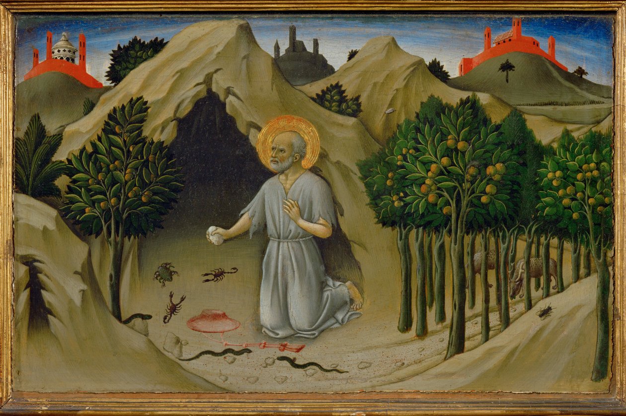 Saint Jerome Penitent by Sano di also Ansano di Pietro di Mencio Pietro