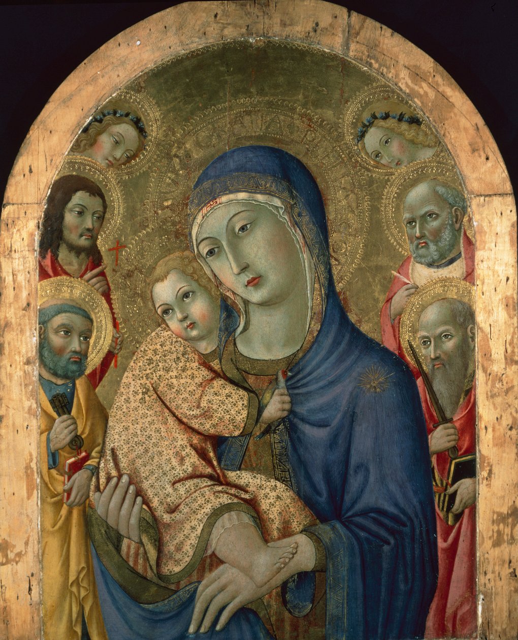 The Madonna and Child with Saints and Angels by Sano di also Ansano di Pietro di Mencio Pietro