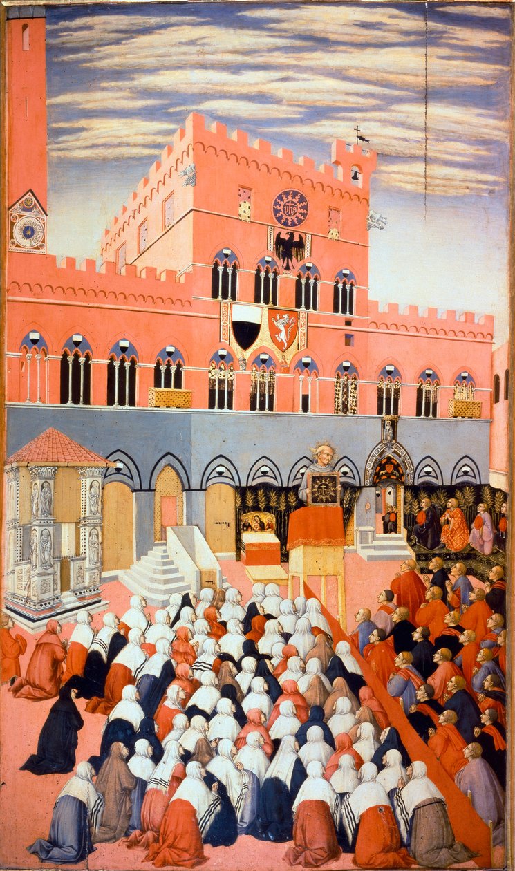 The predication of Bernardino of Siena by Sano di also Ansano di Pietro di Mencio Pietro