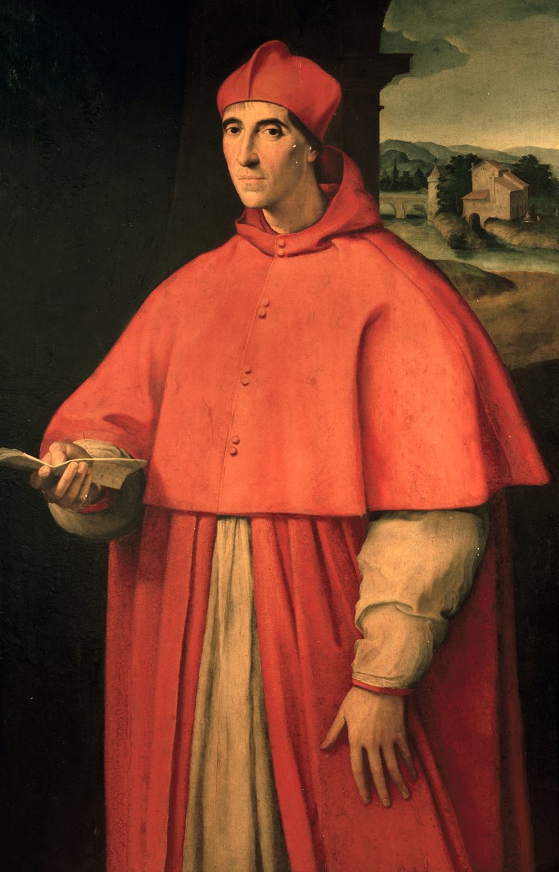 Portrait of Cardinal Alessandro Farnese, Future Pope Paul III by Sanzio of Urbino (workshop) Raphael