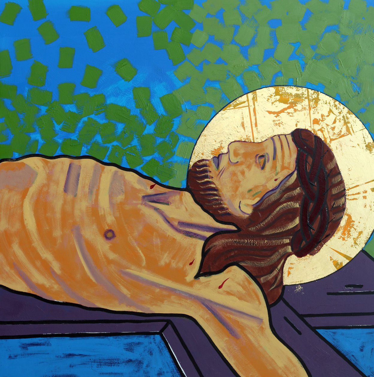 Jesus is nailed to the cross by Sara Hayward