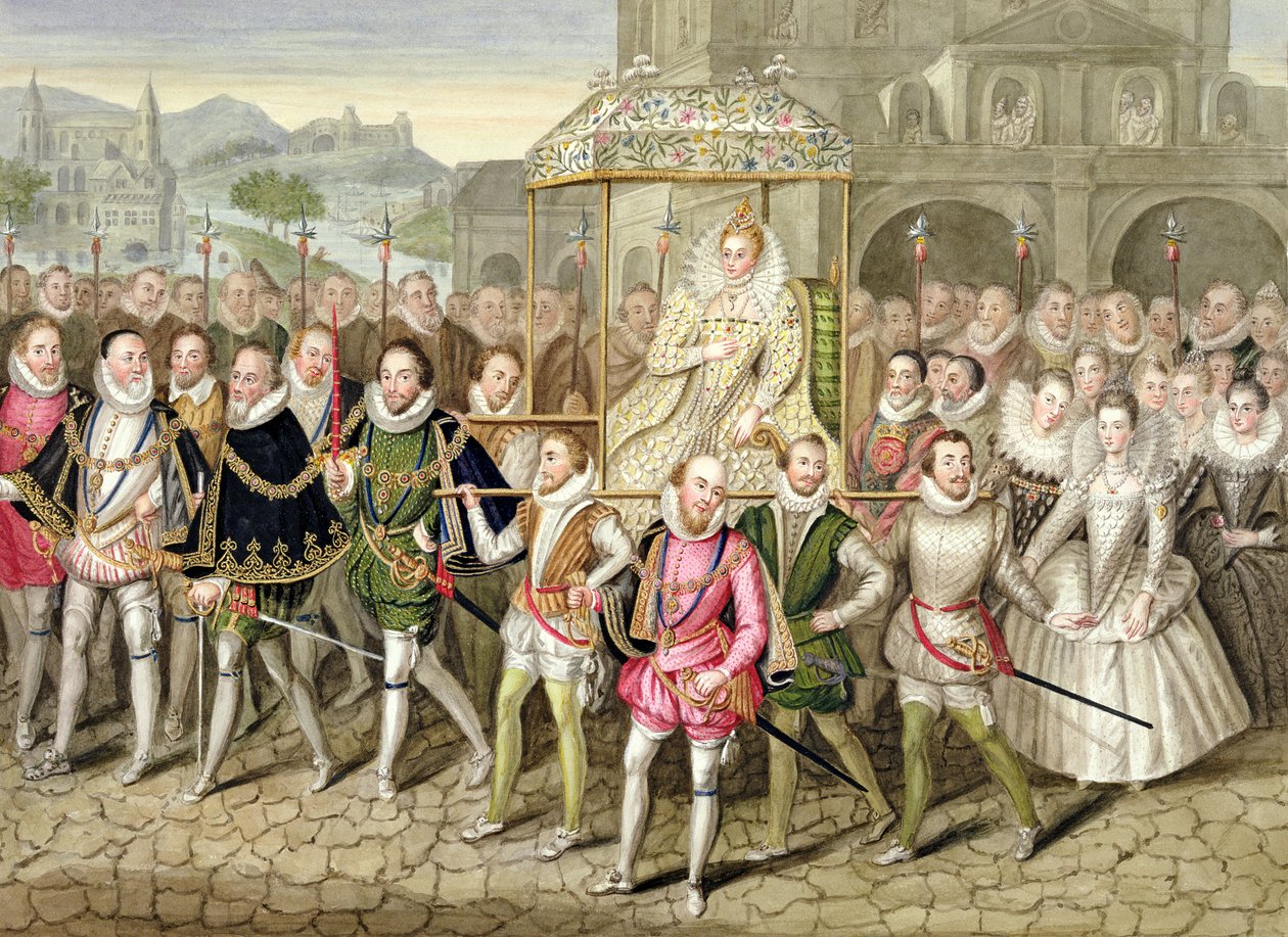 Queen Elizabeth I in procession with her Courtiers by Sarah Countess of Essex