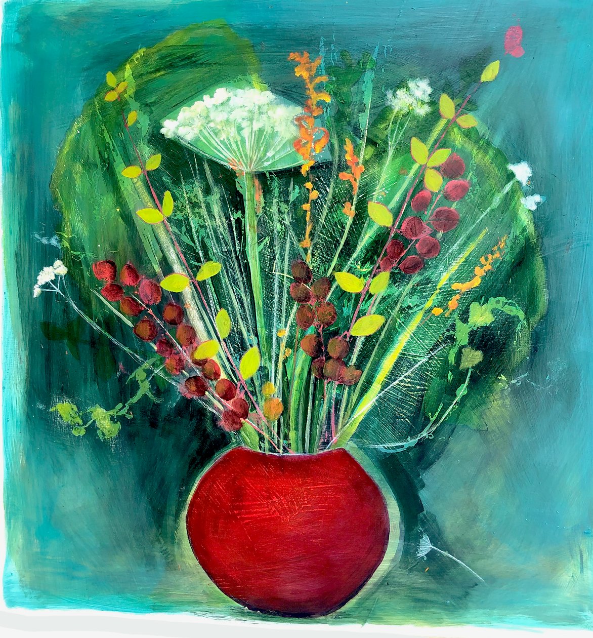 Maroon vase by Sarah Thompson Engels