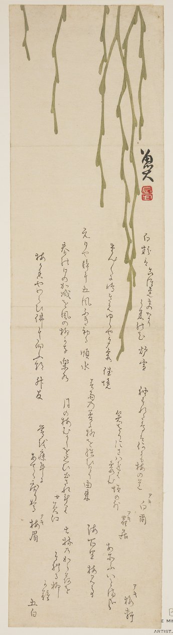 Drooping willow, 1818-1829 by Sat Masuyuki
