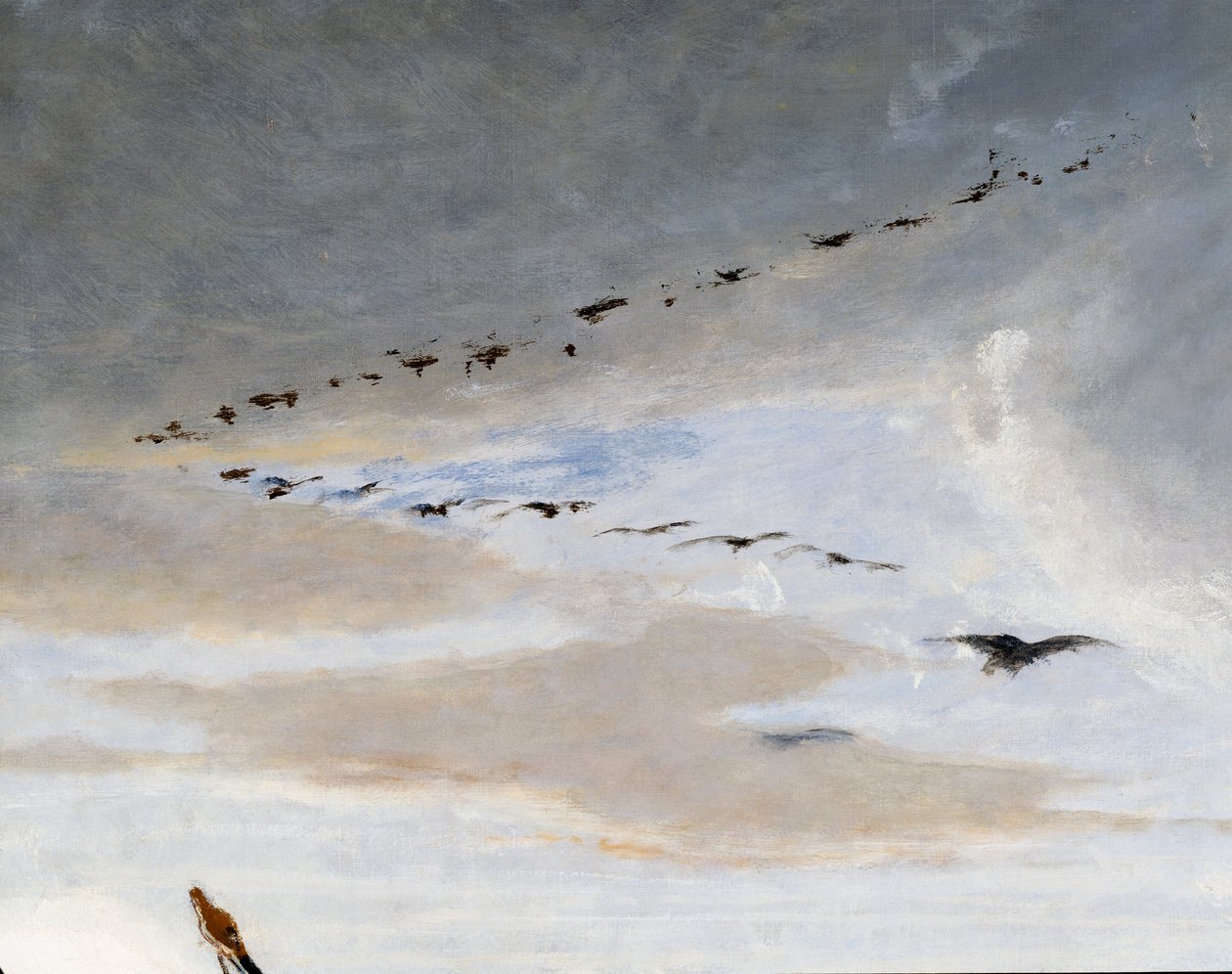 Birds in V formation (detail) by Saverio Altamura