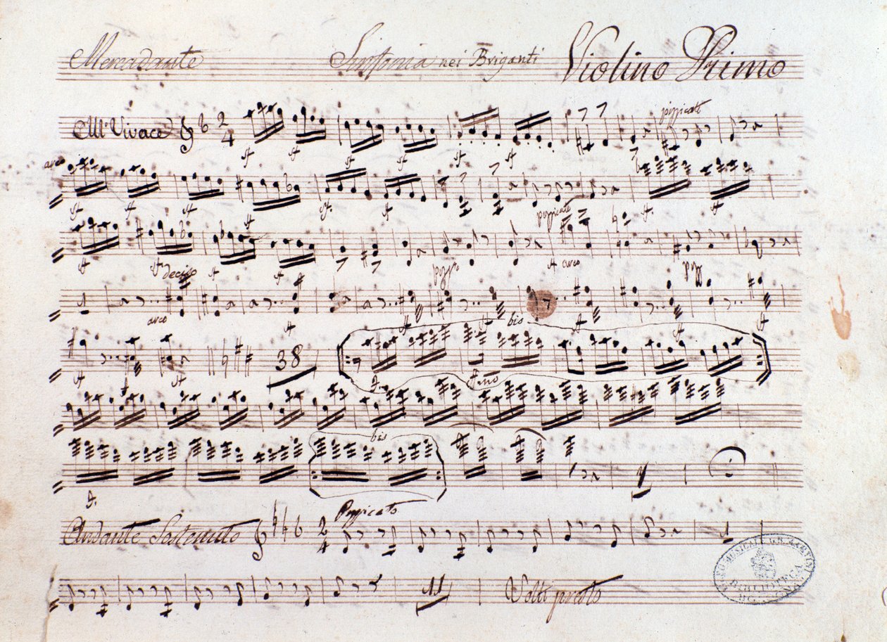 Musical Score of I Briganti Opera by Mercadante (1836) by Saverio Mercadante