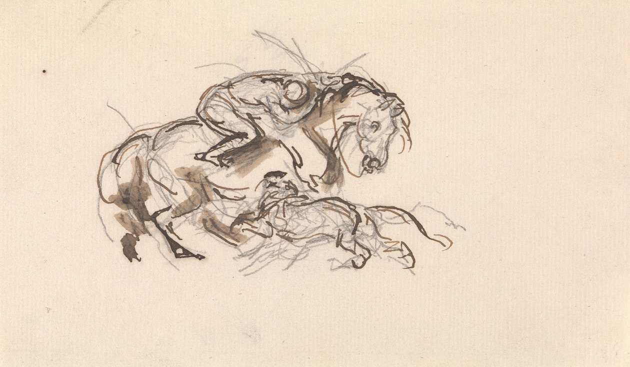 Horse and Rider being Attacked by a Lion by Sawrey Gilpin