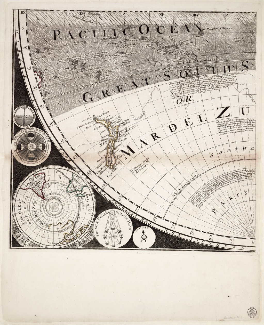 A New and Correct Map of the World (Section), c.1774 by Sayer & Bennett