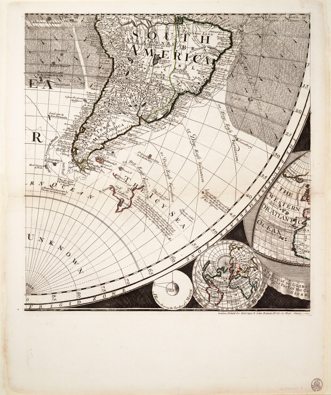 A New and Correct Map of the World (Section), c.1774 by Sayer & Bennett