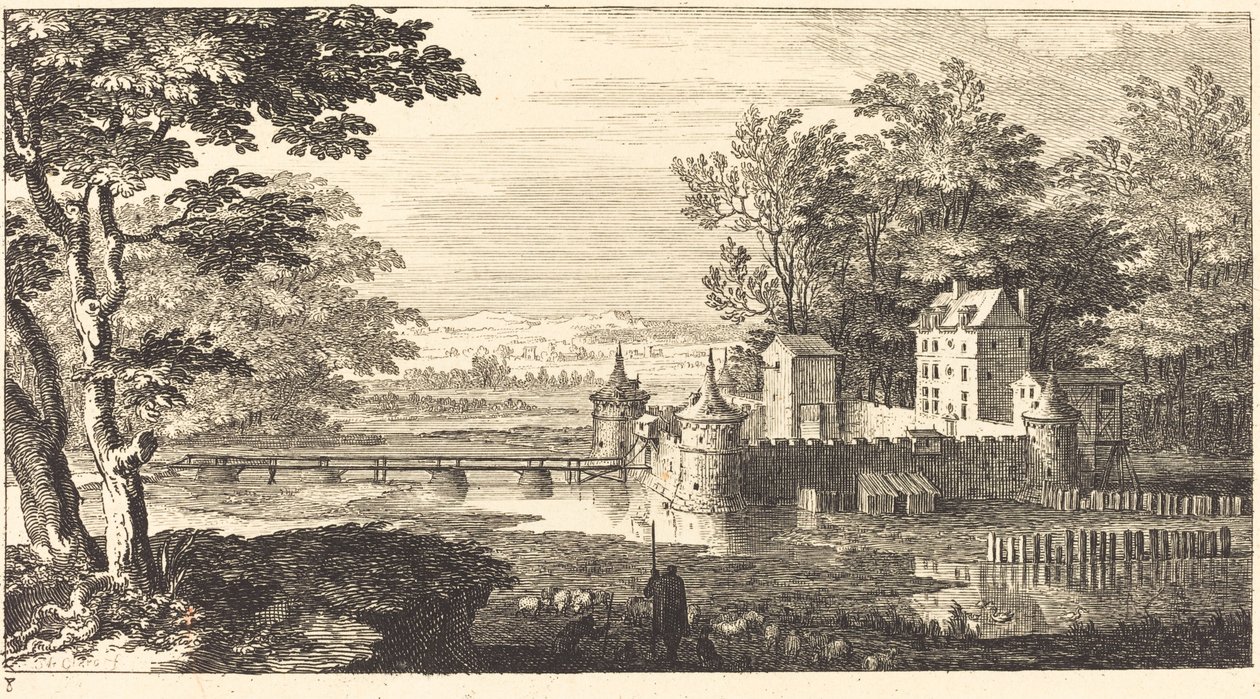 Landscape with Chateau by Sébastien  Le Clerc I