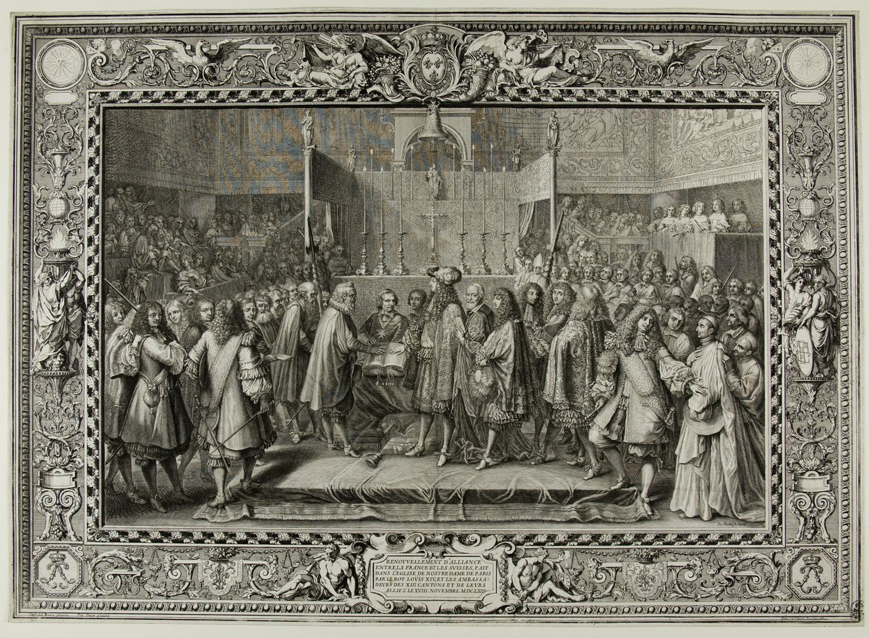 Renewal of the Alliance Between the French and the Swiss in 1663 by Sébastien Le Clerc the elder