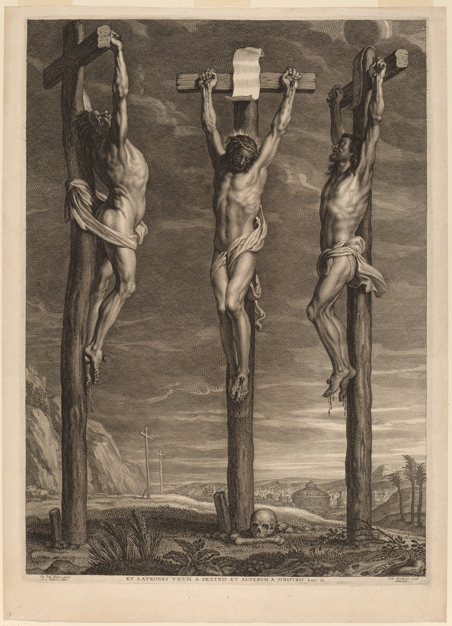 Christ Crucified between Two Thieves by Schelte Adams Bolswert after Sir Peter Paul Rubens