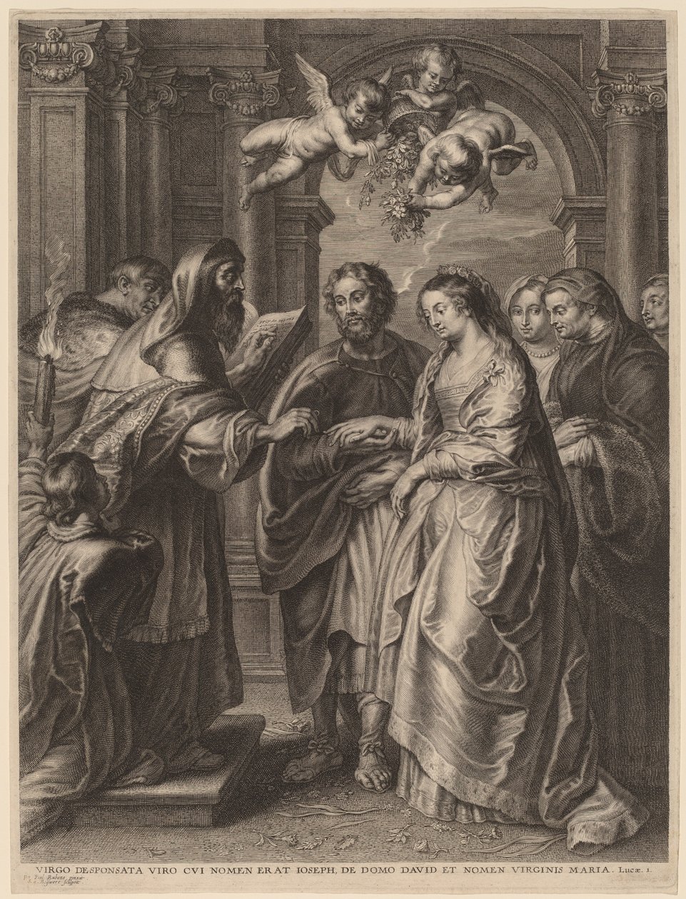 The Marriage of the Virgin by Schelte Adams Bolswert after Sir Peter Paul Rubens