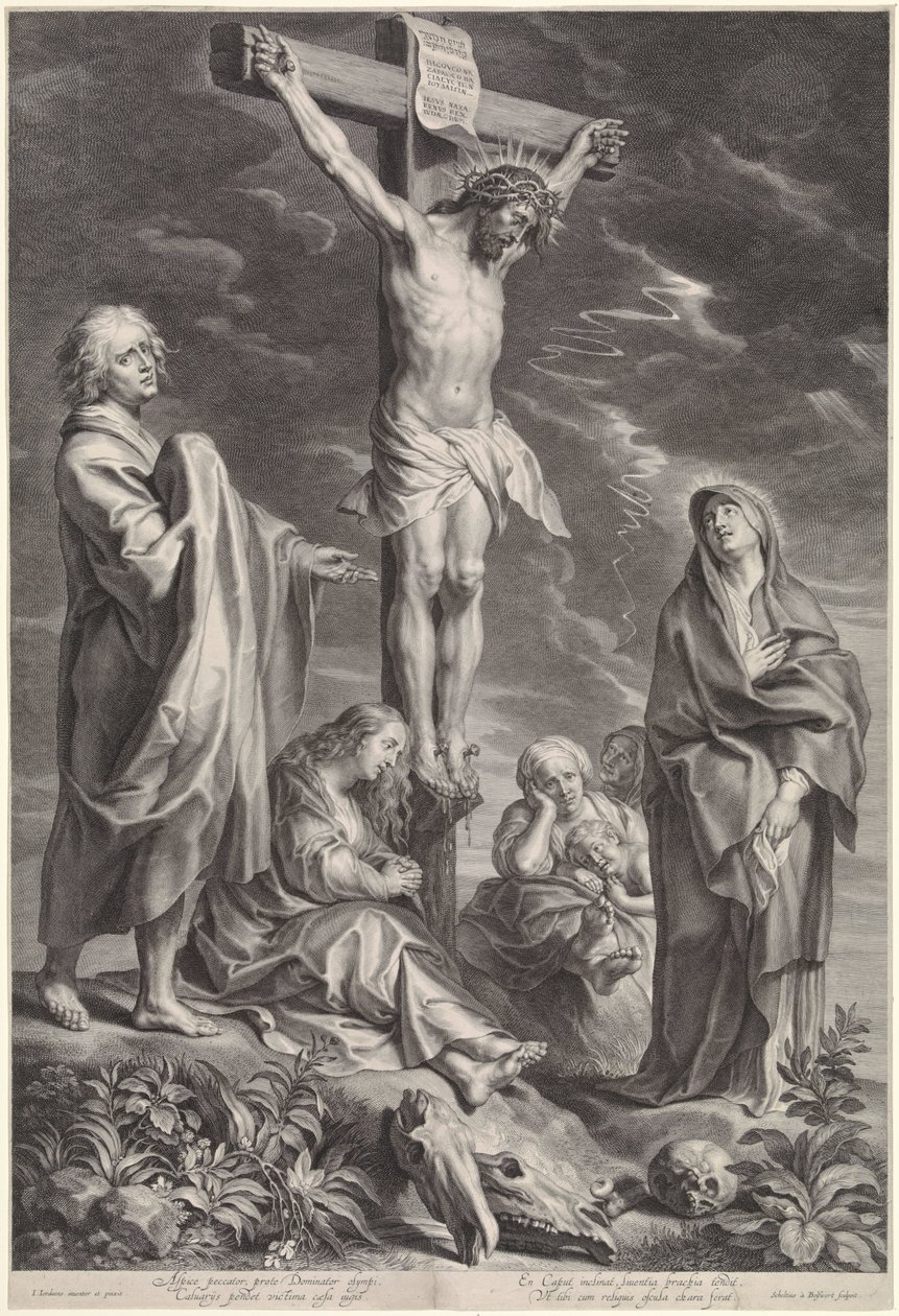 Christ on the Cross with Mary and John by Schelte Adamsz. Bolswert