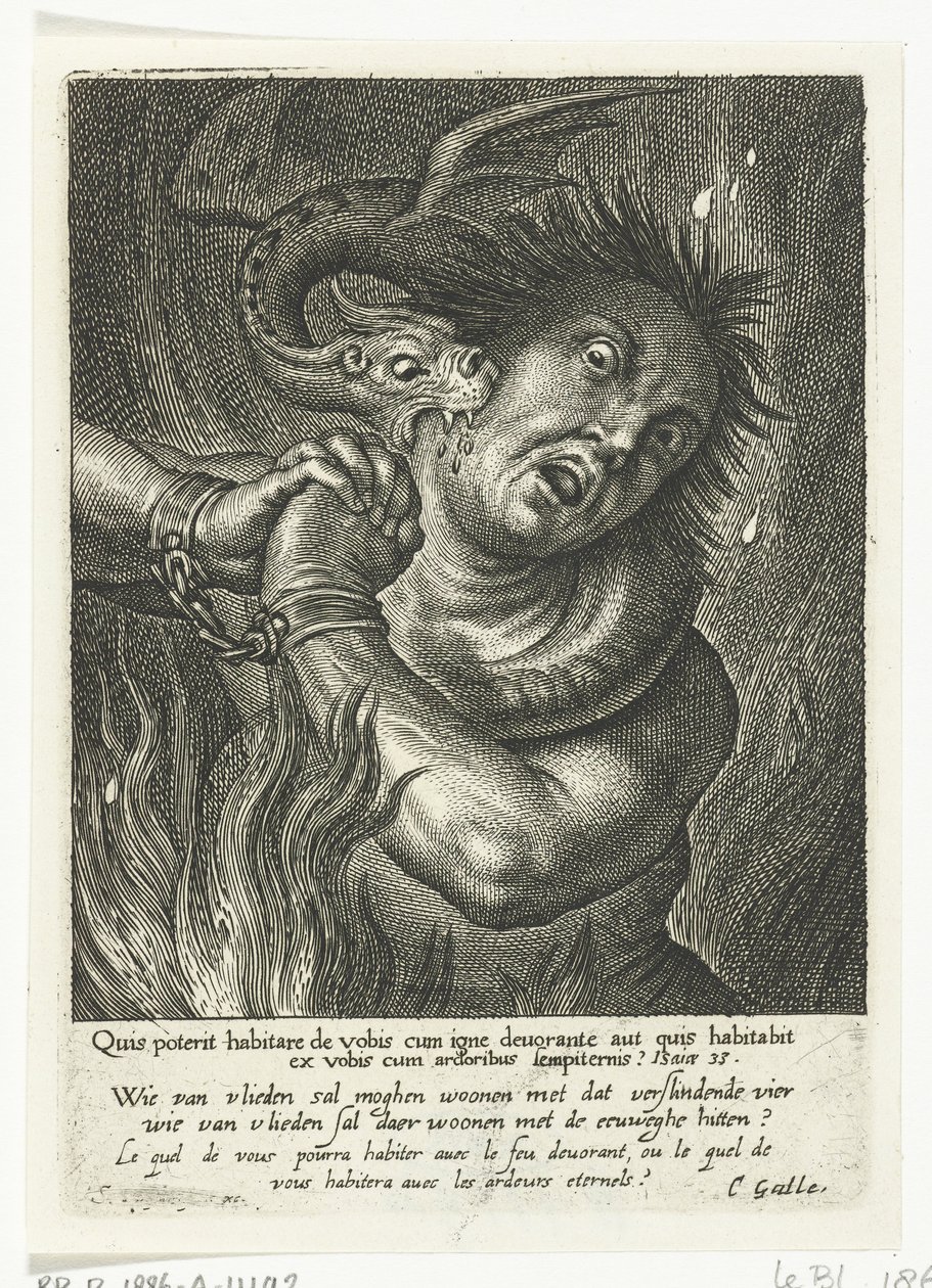 Soul in Hell Bitten by a Monster (Vélins) (series title) by Schelte Adamsz. Bolswert