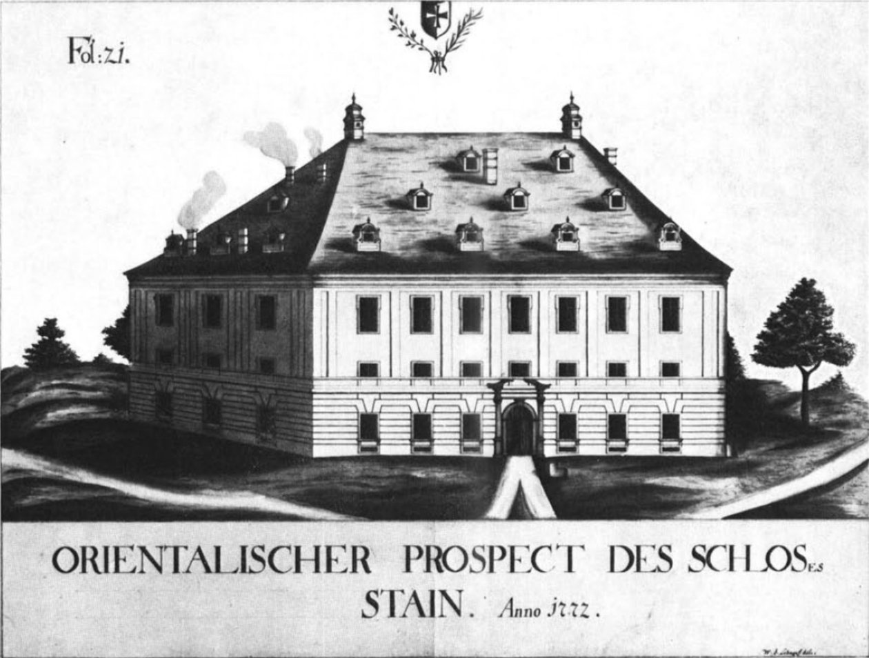 Schloss Stein from the Oriental Prospect (1772) by Schnepf by Schnepf