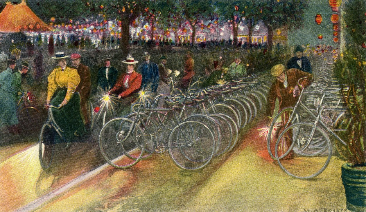 Cyclists in New York, c.1890, from 