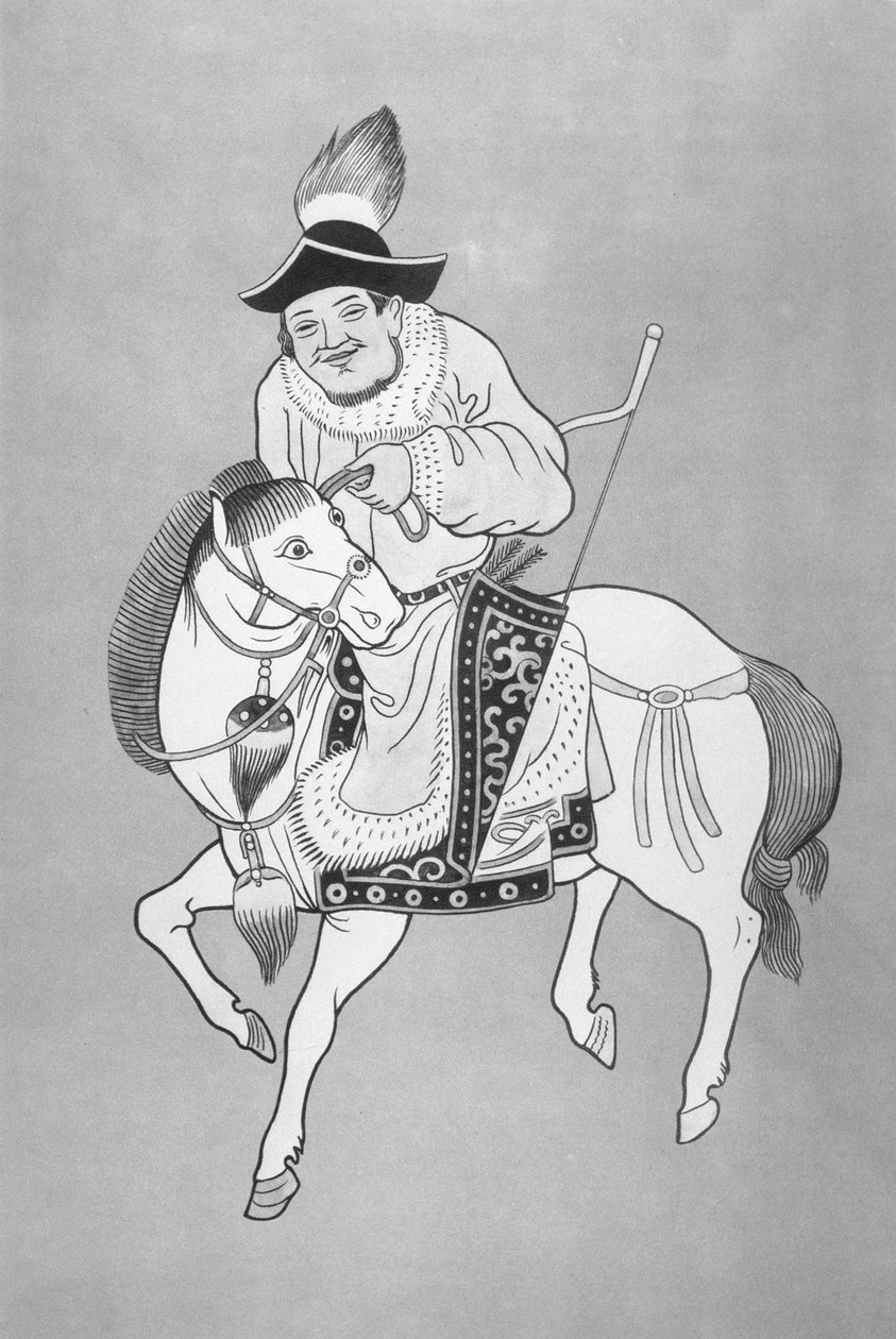 A Mongol horse archer (after a Chinese drawing) by School Chinese