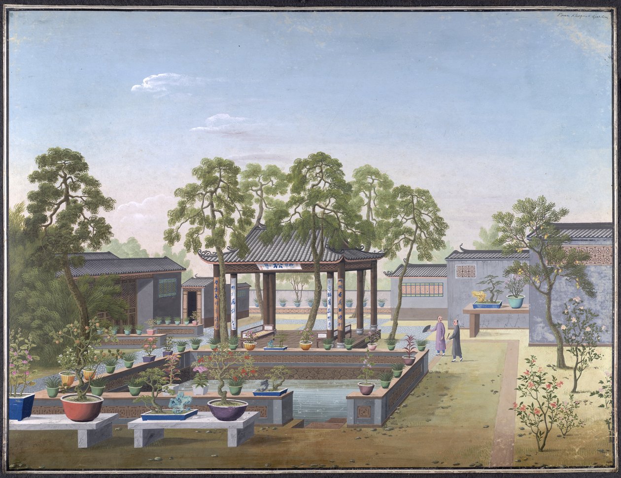 Drawing of the Garden of a Chinese Merchant by School Chinese