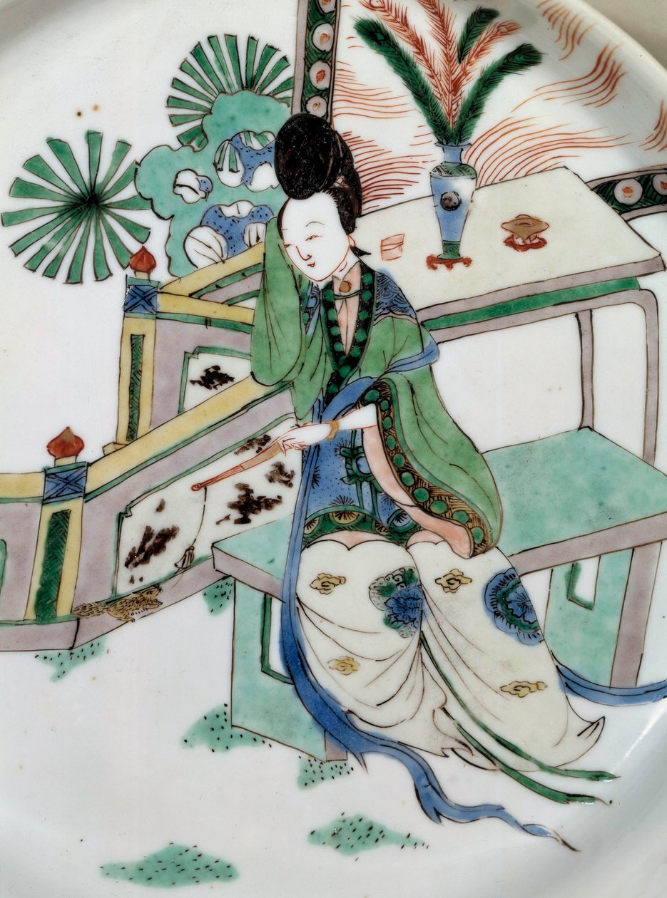 The Lady Reclining on a Bench by School Chinese
