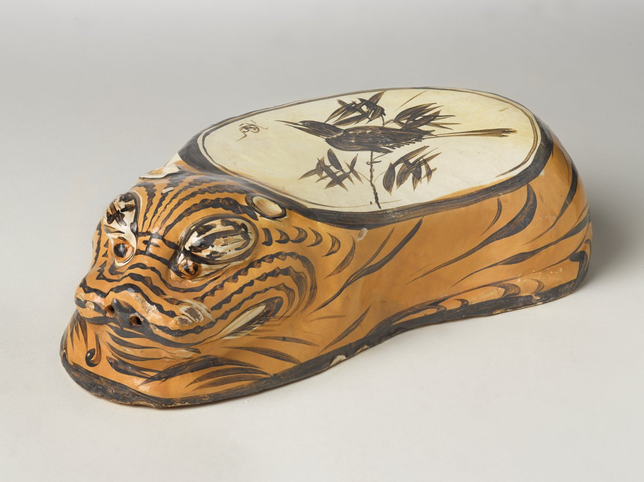 Cizhou Ware Pillow in the Form of a Tiger by School Chinese